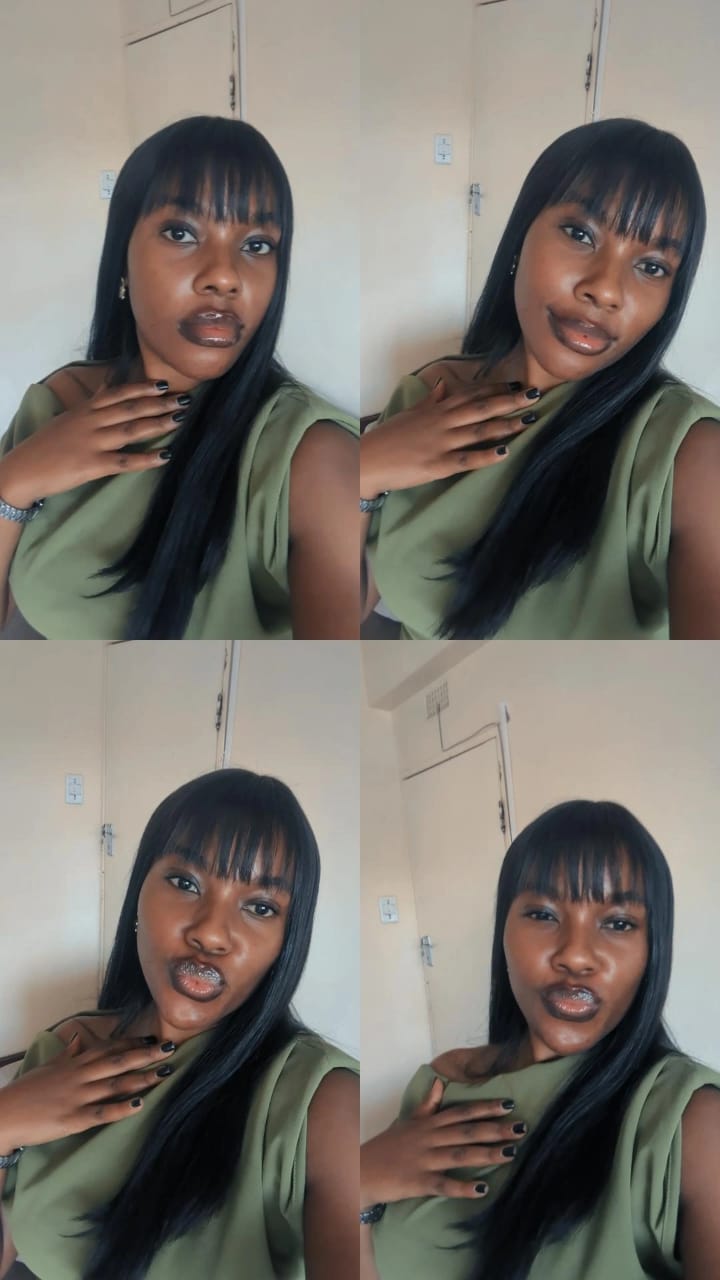 Four portraits of Natalie in a green top